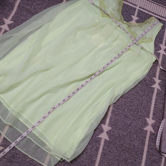 Nos vintage 60's lime green babydoll chemise M - Picture 12 of 12